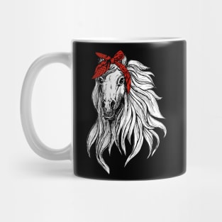 Horse Bandana T Shirt for Horseback Riding Horse Lover Mug